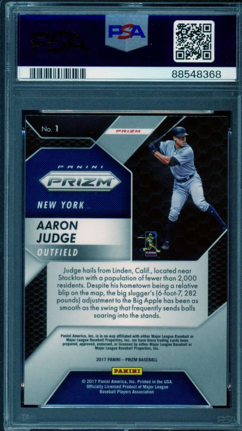 Aaron Judge Rookie Card 2017 Panini Chronicles Prizm #1 PSA 9 Image 2