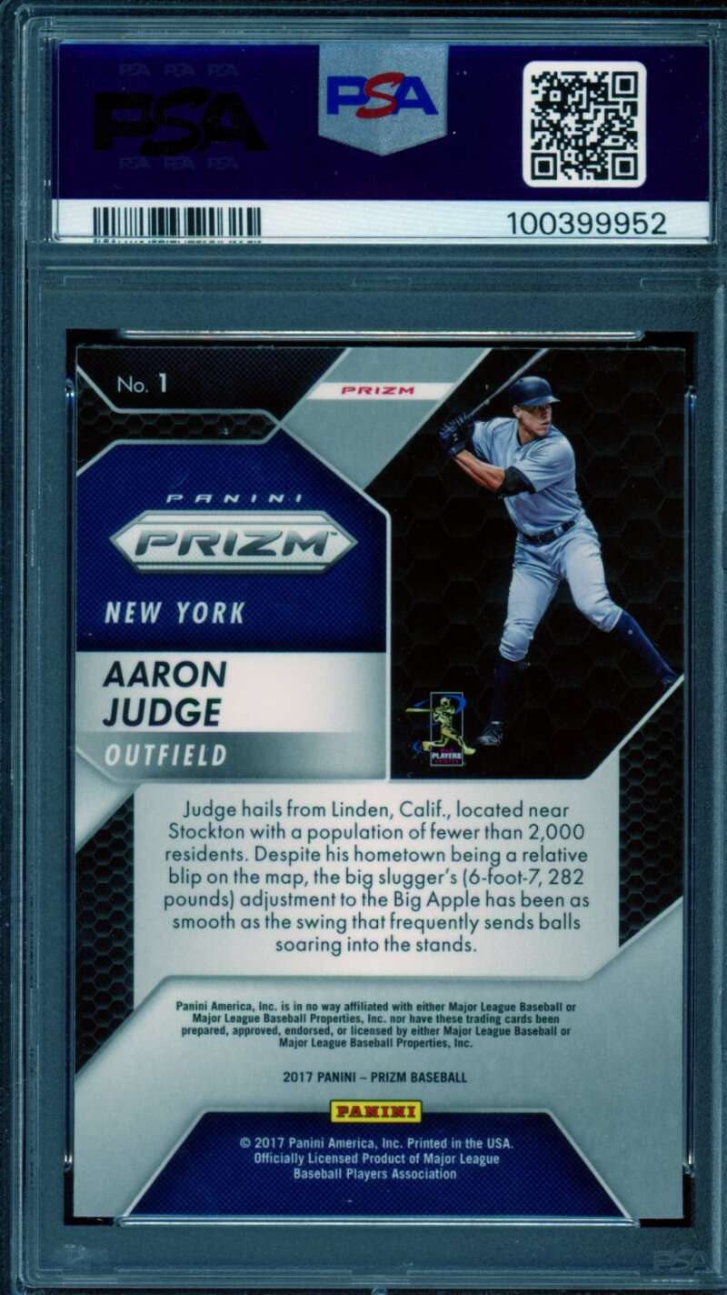 Aaron Judge Rookie Card 2017 Panini Chronicles Prizm #1 PSA 9 Image 2