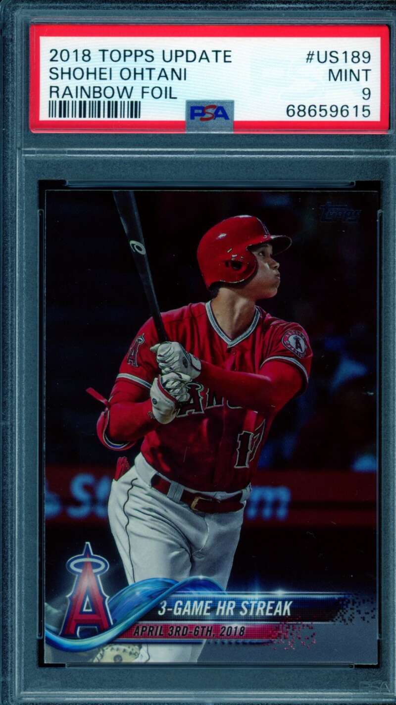 Shohei Ohtani Rookie Card 2018 Topps Update Rainbow Foil #US189 PSA 9 Image 1