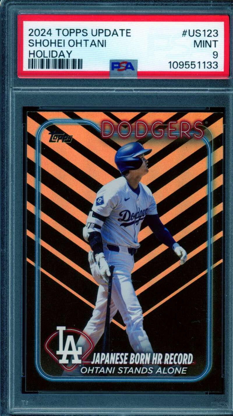 Shohei Ohtani Rookie Card 2024 Topps Update Holiday #US123 PSA 9 Image 1
