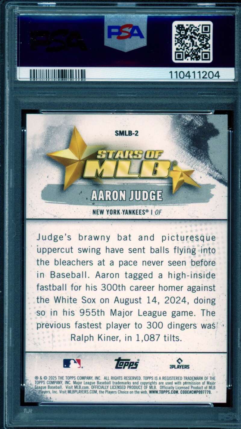 Aaron Judge Card 2025 Topps Stars Of MLB #Smlb2 PSA 9 Image 2