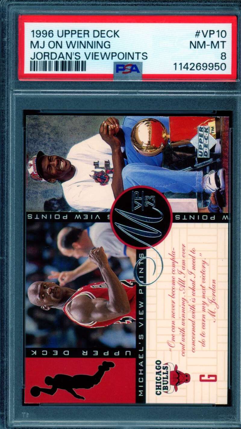 Michael Jordan Card 1996-97 Upper Deck MJ On Winning Viewpoints #VP10 PSA 8 Image 1