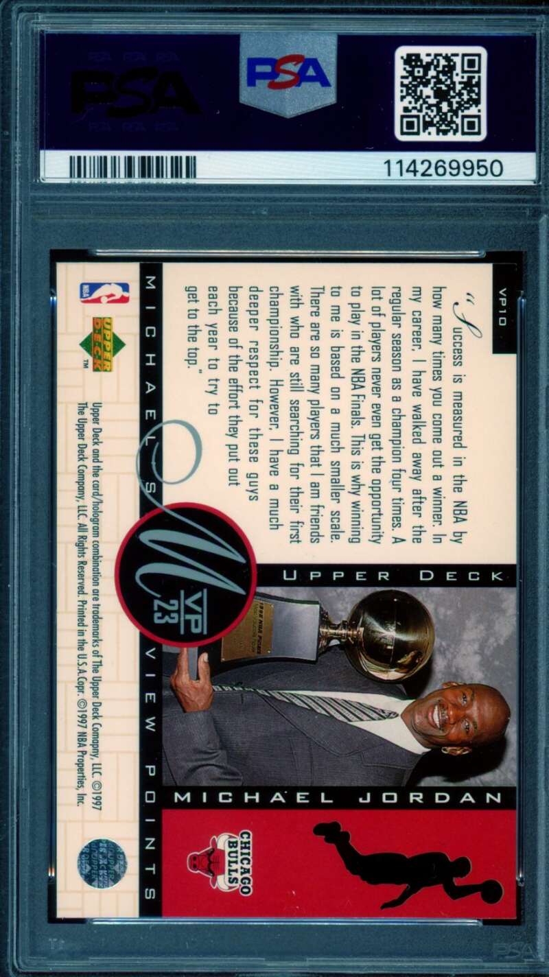 Michael Jordan Card 1996-97 Upper Deck MJ On Winning Viewpoints #VP10 PSA 8 Image 2
