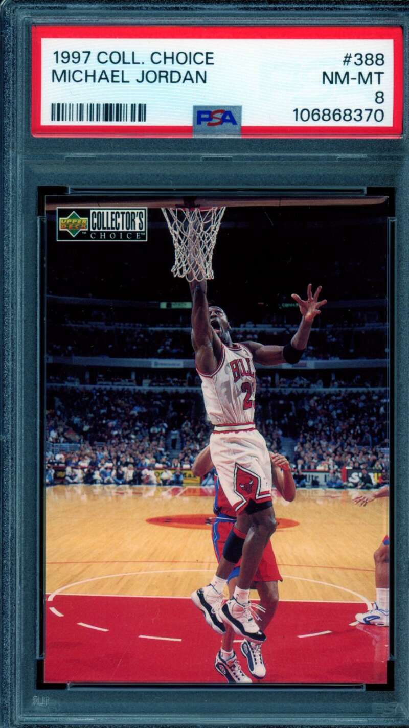Michael Jordan Card 1997-98 Collector's Choice #388 PSA 8 Image 1