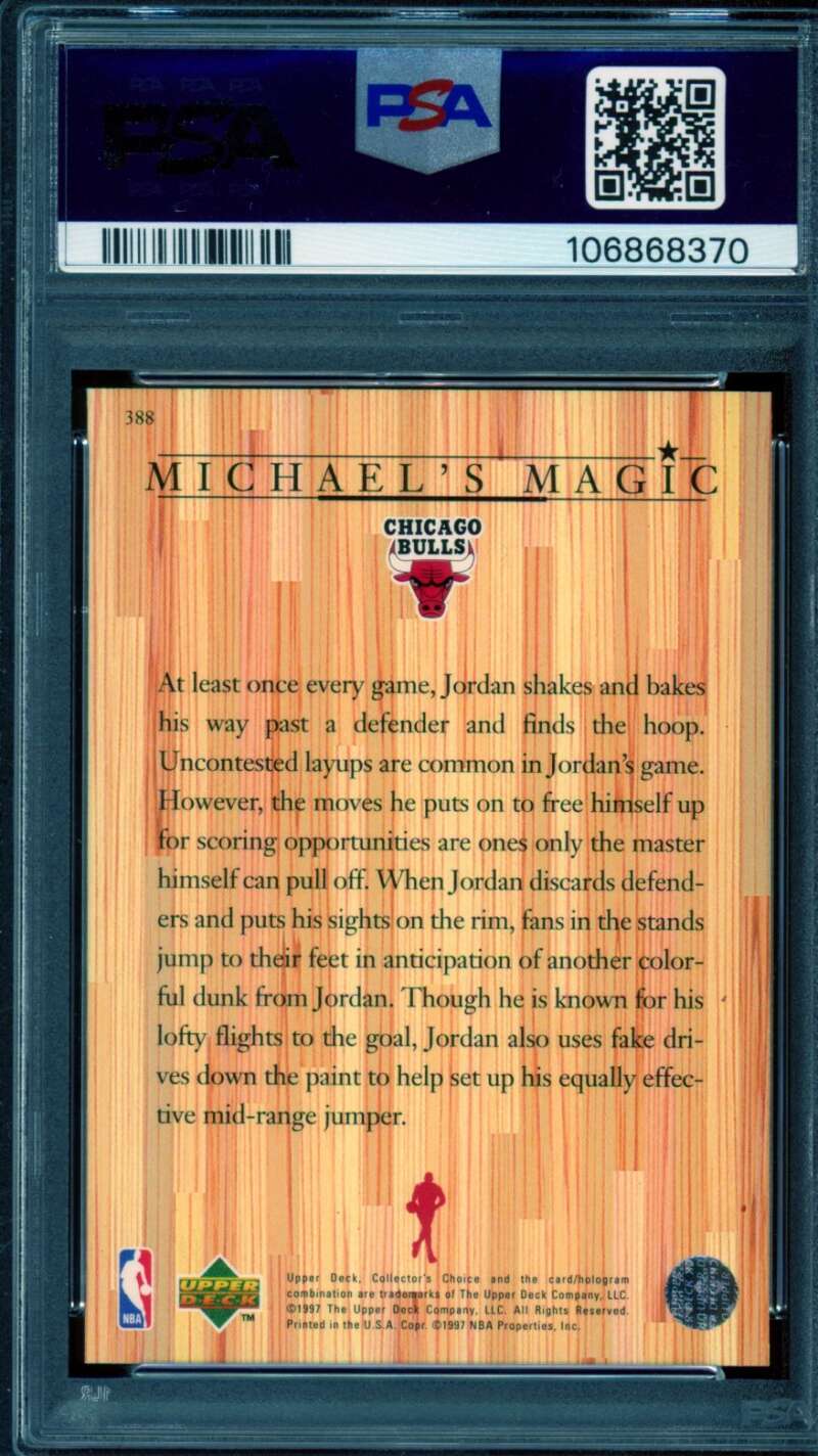 Michael Jordan Card 1997-98 Collector's Choice #388 PSA 8 Image 2