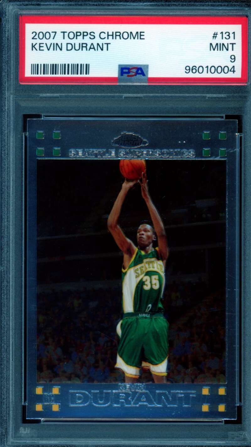 Kevin Durant Rookie Card 2007-08 Topps Chrome #131 PSA 9 Image 1