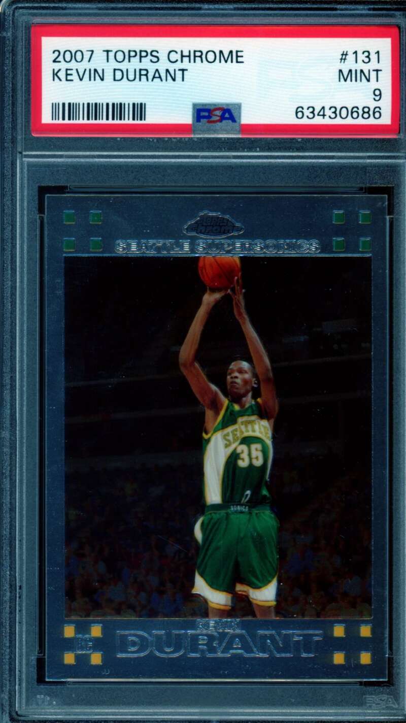 Kevin Durant Rookie Card 2007-08 Topps Chrome #131 PSA 9 Image 1