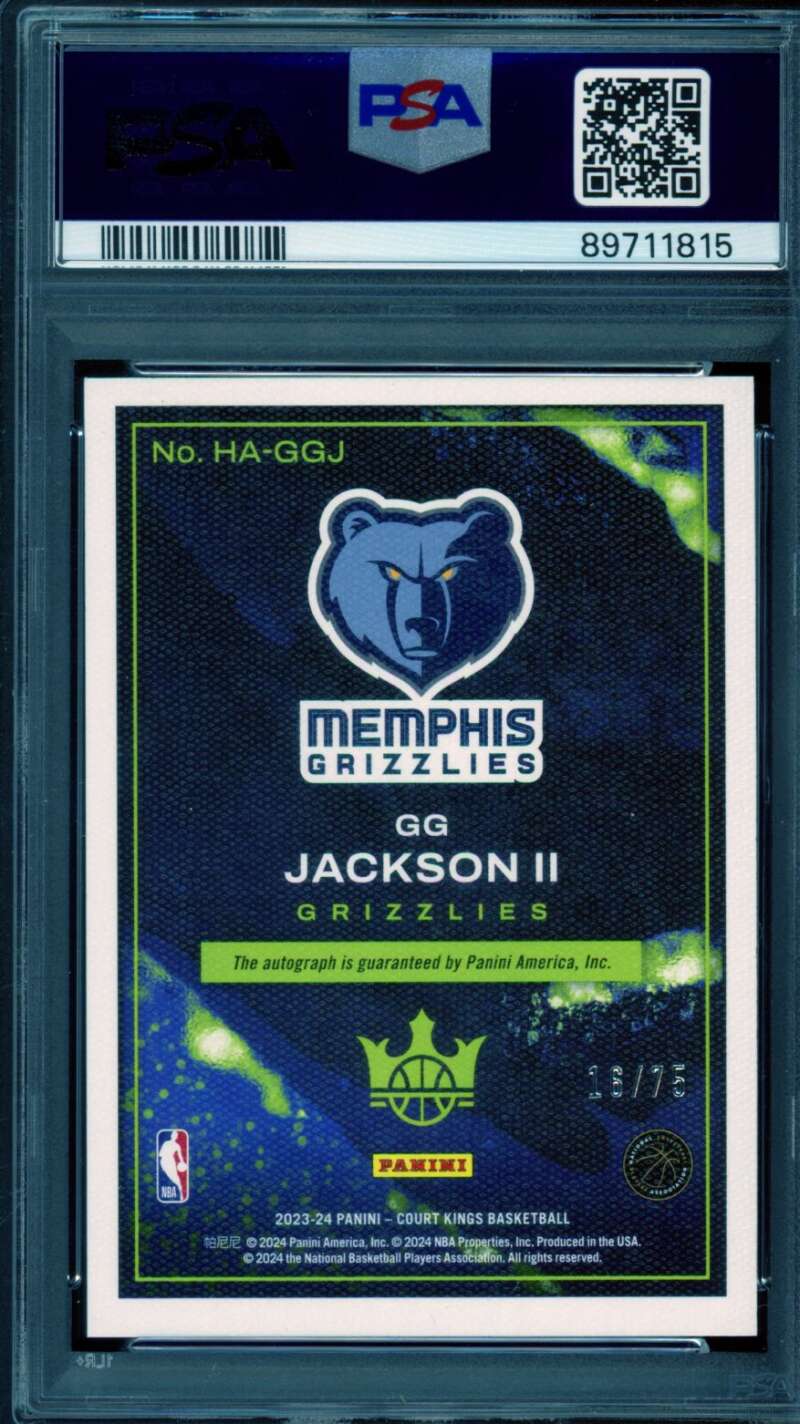 GG Jackson Rookie 2023-24 Court Kings Heir Apparent Auto (16/75) #HAGGJ PSA 9 Image 2