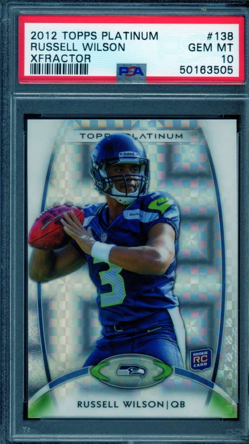 Russell Wilson Rookie Card 2012 Topps Platinum Xfractor #138 PSA 10 Image 1