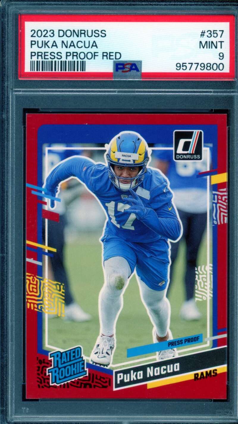 Puka Nacua Rookie Card 2023 Donruss #357 PSA 9 Image 1
