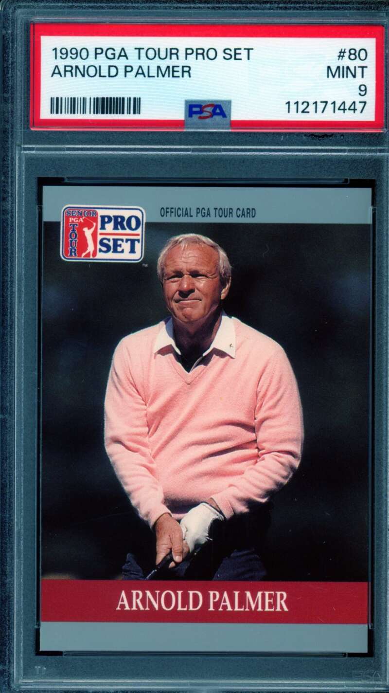 Arnold Palmer Card 1990 PGA Tour Pro Set #80 PSA 9 Image 1