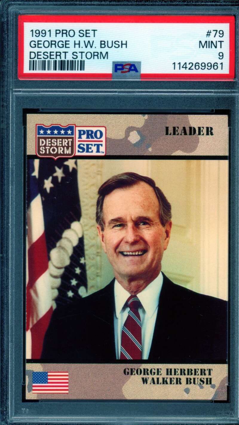 George H.W. Bush Card 1991 Pro Set #79 PSA 9 Image 1