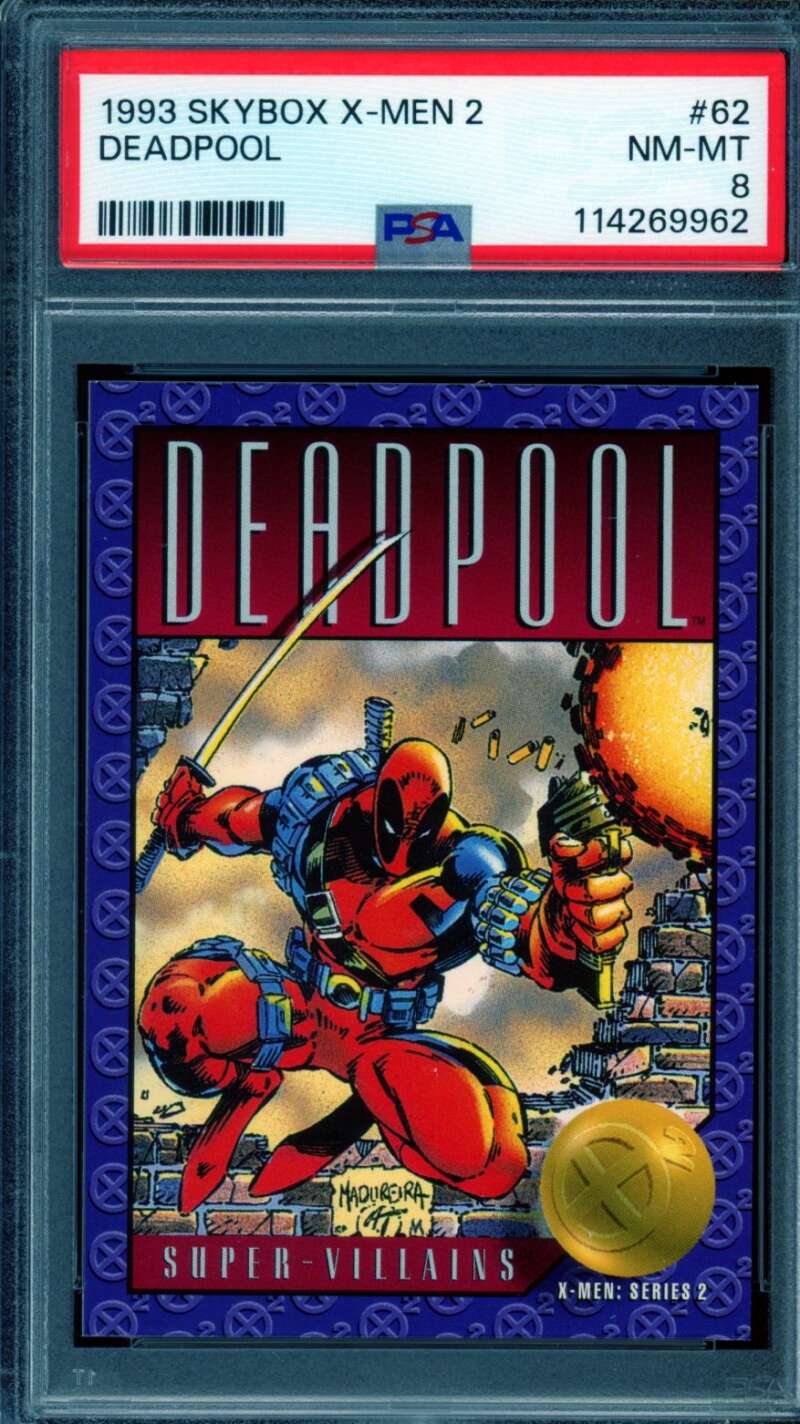 Deadpool Card 1993 Skybox X-Men 2 #62 PSA 8 Image 1
