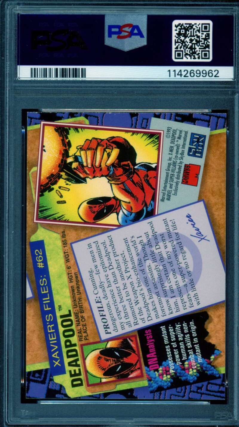 Deadpool Card 1993 Skybox X-Men 2 #62 PSA 8 Image 2