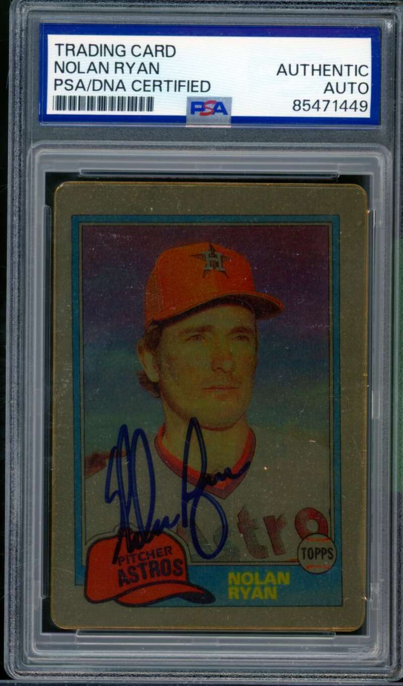 Nolan Ryan Card 1981 Topps Porcelain Autograph #240 PSA/DNA Authentic Auto Image 1