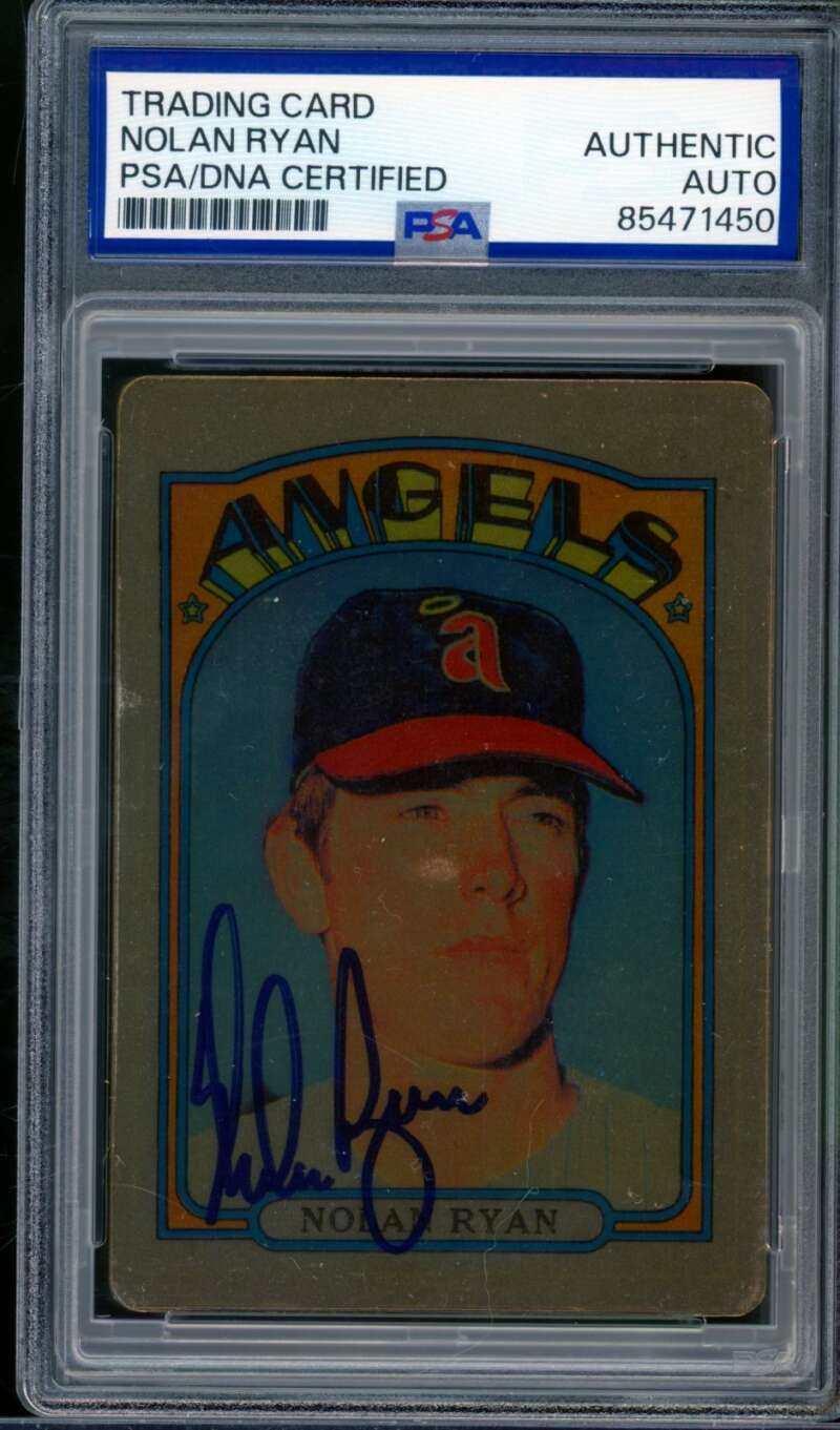 Nolan Ryan Card 1972 Topps Porcelain Autograph #595 PSA/DNA Authentic Auto Image 1