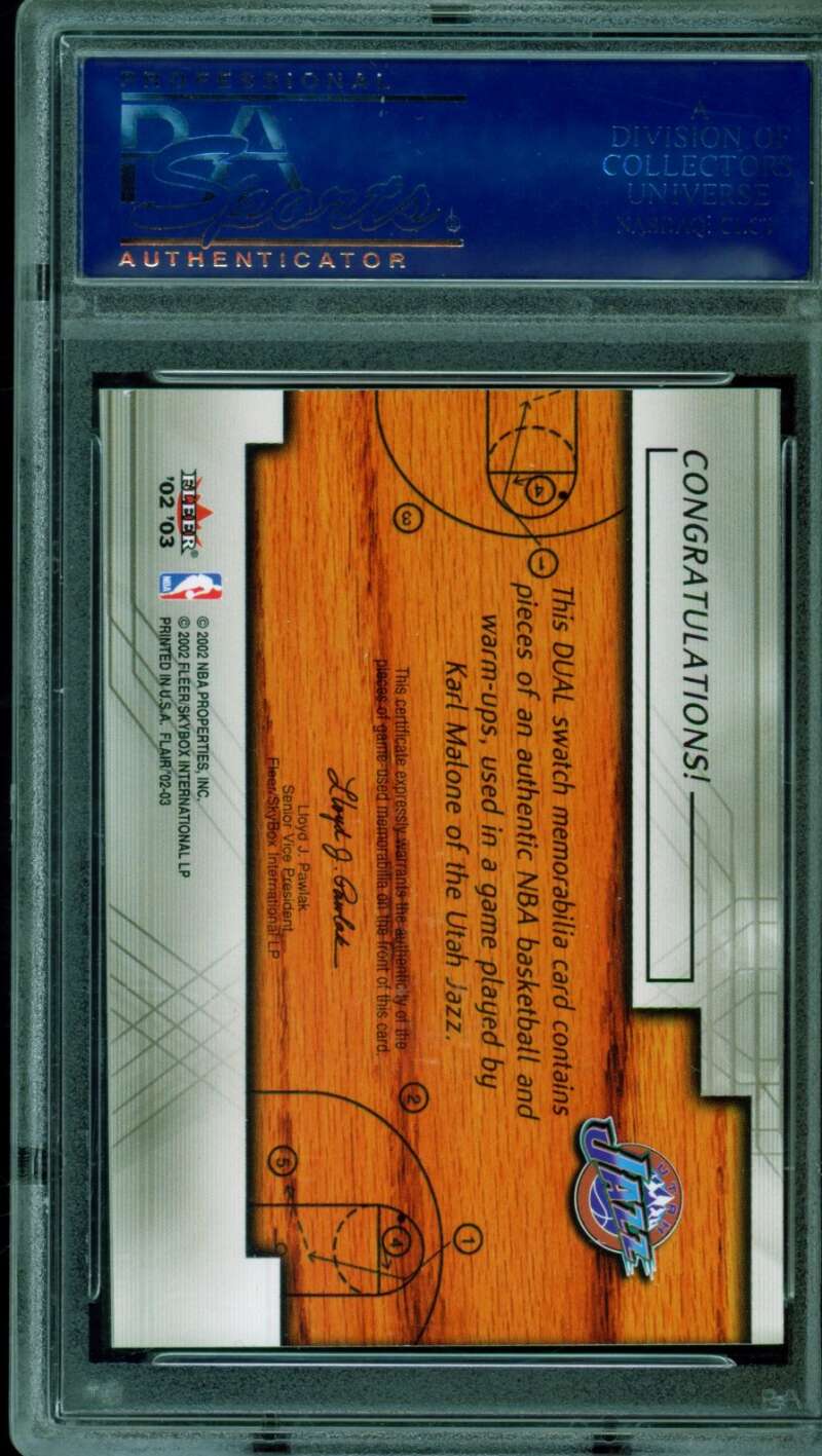 Karl Malone 2002-03 Corporate Archive Proof Flair Court Kings #nno PSA Authentic Image 2