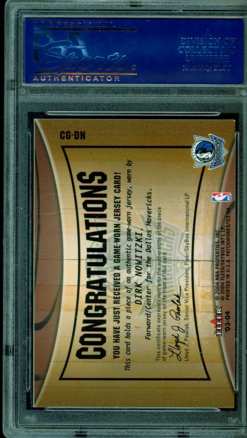 Dirk Nowitzki 2003-04 Corporate Archive Proof Fleer Patchwork Greatness PSA Auth Image 2