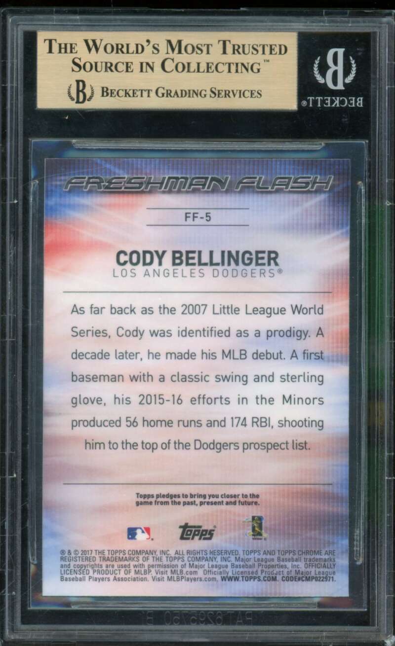 Cody Bellinger Rookie Card 2017 Topps Chrome Freshman Flash #FF5 BGS 9.5 Image 2