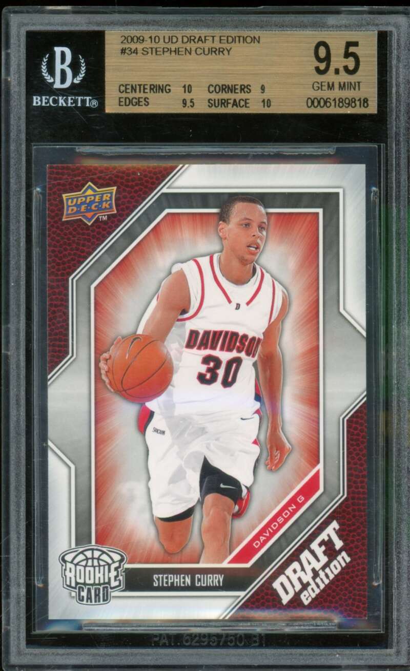 Stephen Curry Rookie Card 2009-10 UD Draft Edition #34 BGS 9.5 Image 1