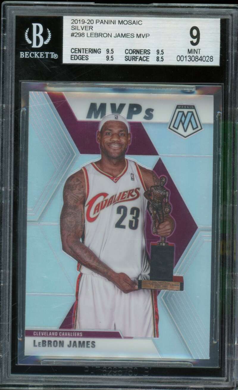 LeBron James Card 2019-20 Panini Mosaic Silver #298 BGS 9 Image 1