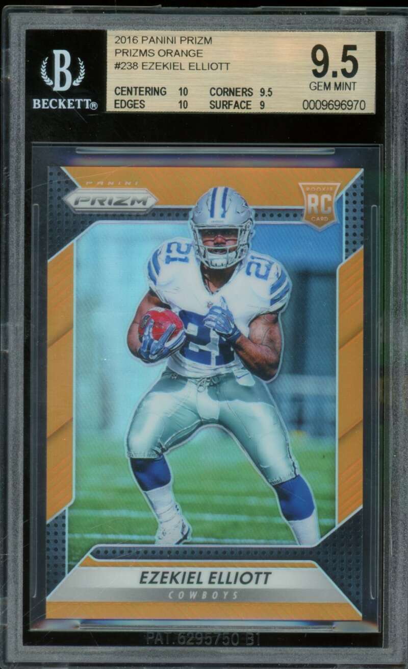 Ezekiel Elliott Rookie Card 2016 Panini Prizms Orange #238 BGS 9.5 Image 1