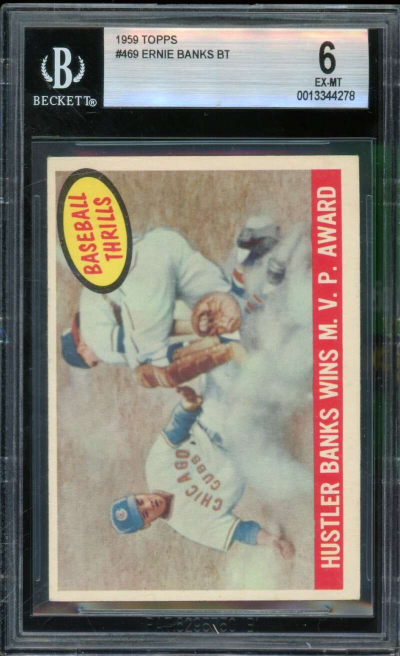 Ernie Banks Card 1959 Topps #469 BGS BVG 6 Image 1