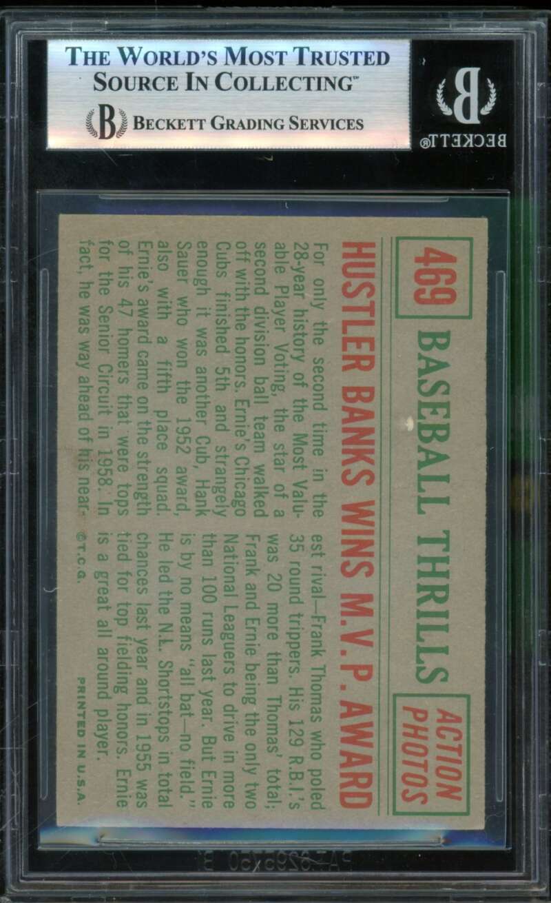 Ernie Banks Card 1959 Topps #469 BGS BVG 6 Image 2