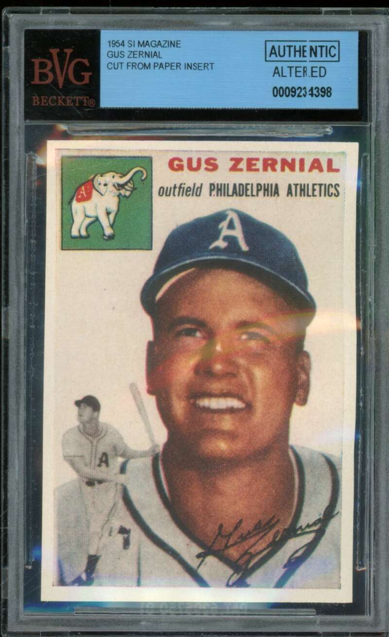 Gus Zernial Card 1954 SI Magazine Cut From Paper Insert #2 BGS BVG Authentic Image 1