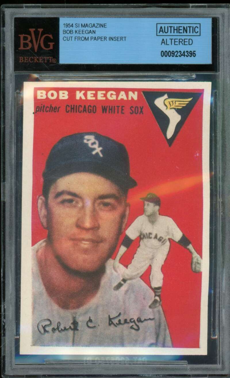 Bob Keegan Card 1954 SI Magazine Cut From Paper Insert #100 BGS BVG Authentic Image 1