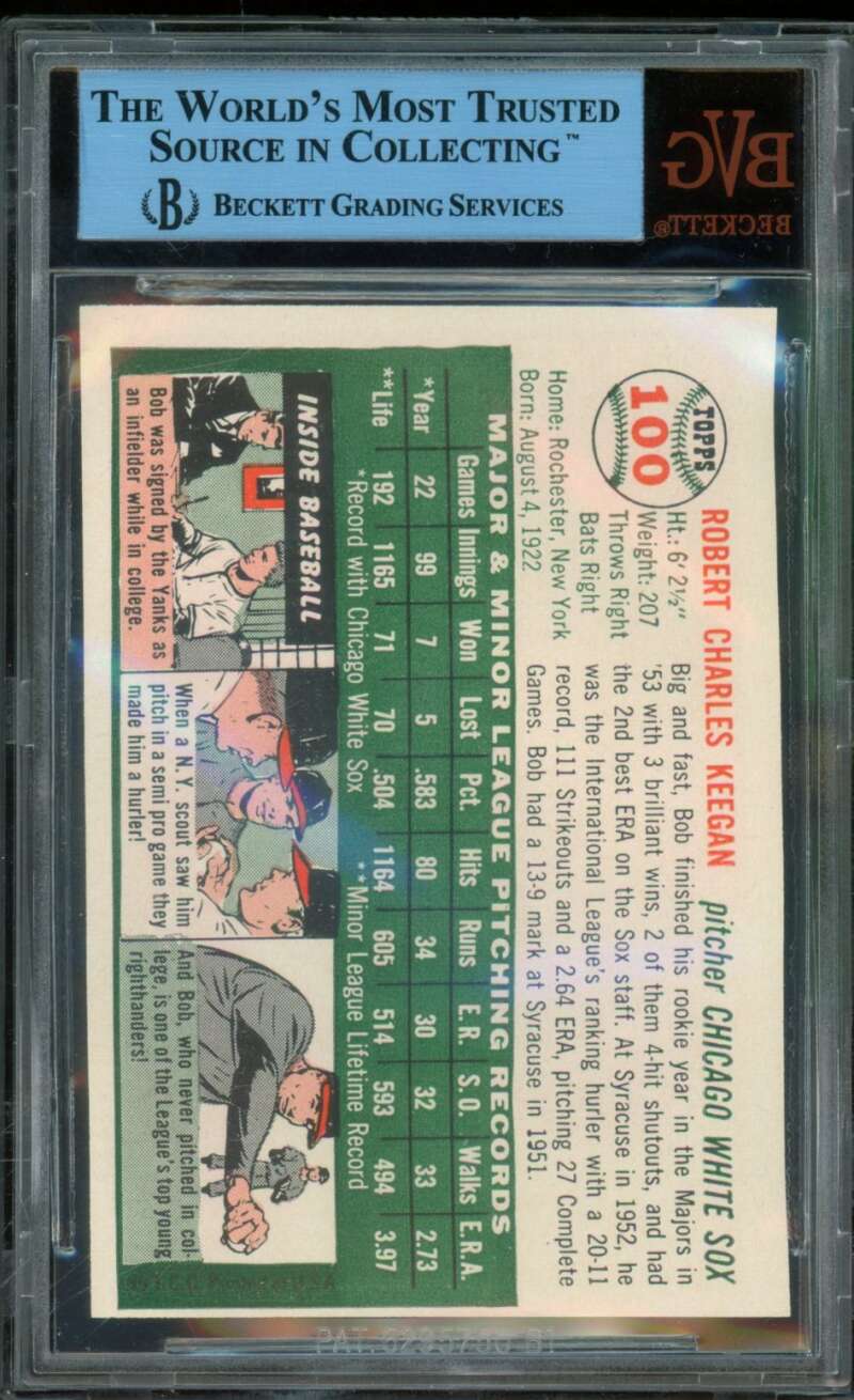 Bob Keegan Card 1954 SI Magazine Cut From Paper Insert #100 BGS BVG Authentic Image 2