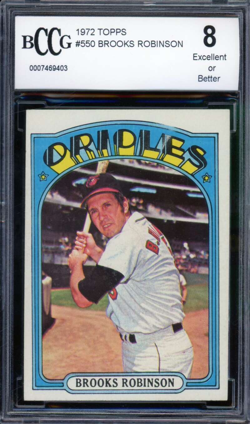 Brooks Robinson Card 1972 Topps #550 BGS BCCG 8 Image 1