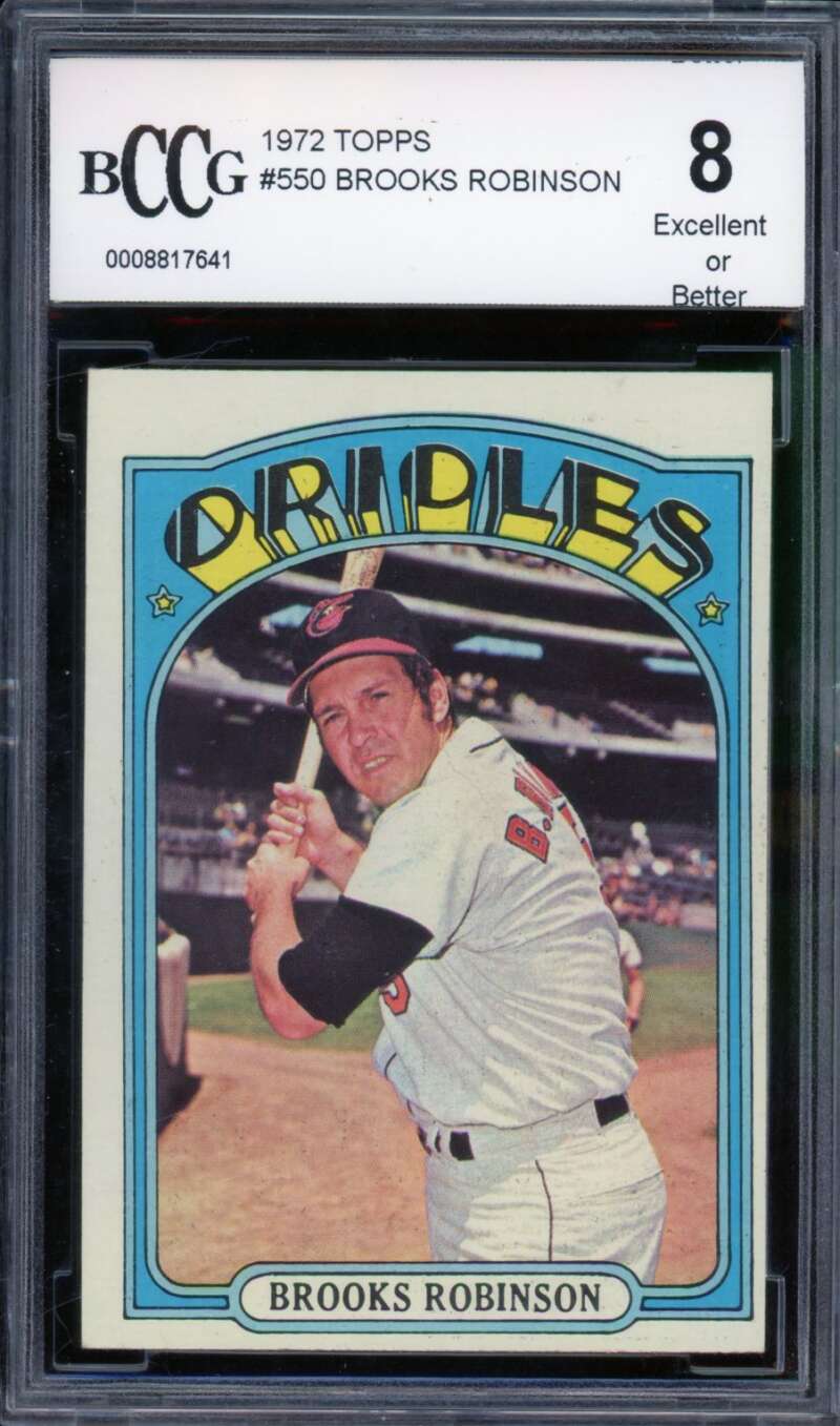 Brooks Robinson Card 1972 Topps #550 BGS BCCG 8 Image 1