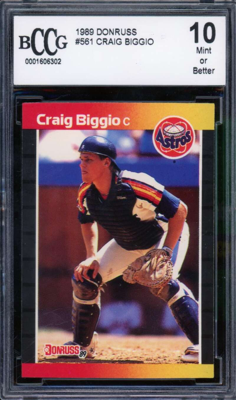 Craig Biggio Rookie Card 1989 Donruss #561 BGS BCCG 10 Image 1