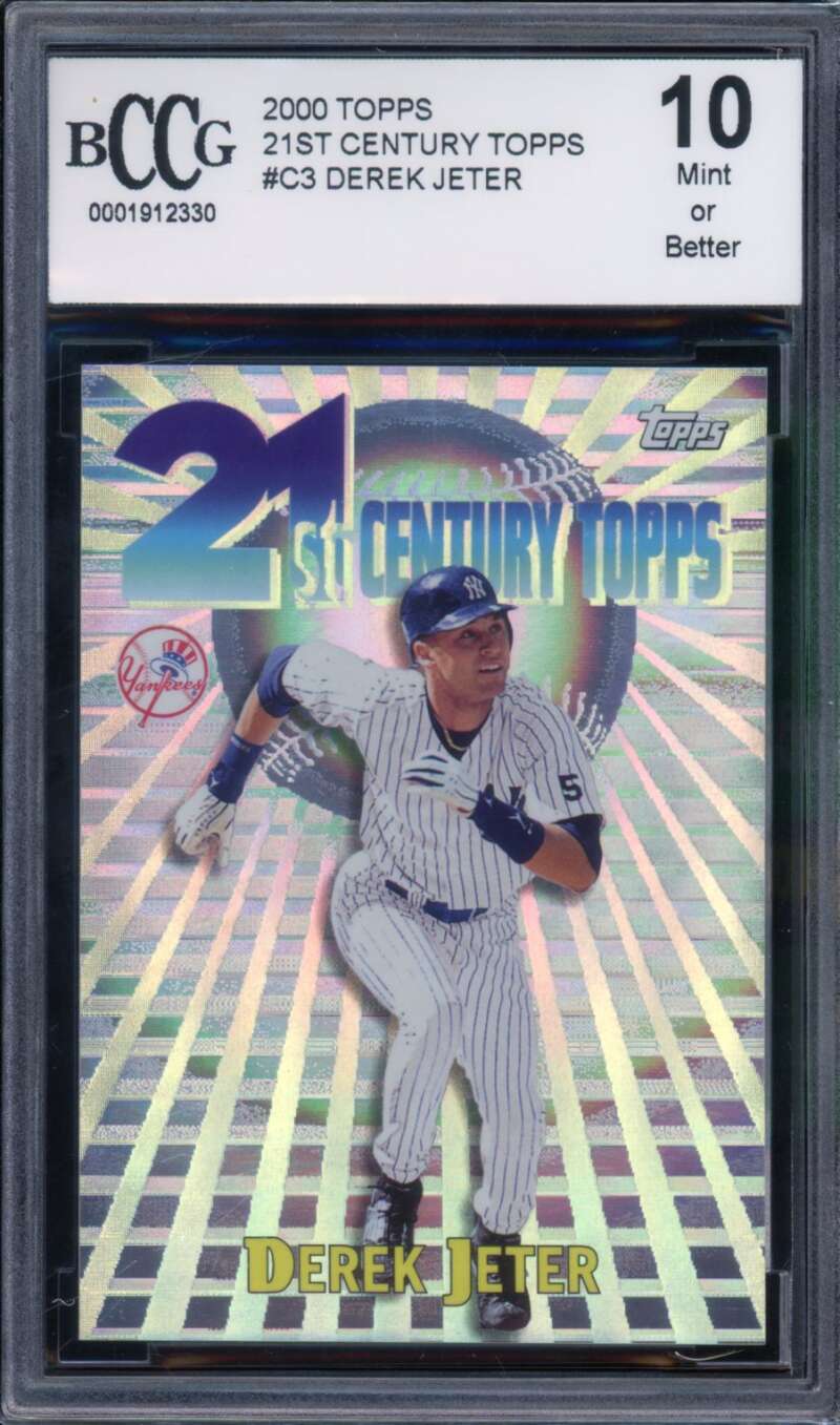 Derek Jeter Card 2000 Topps 21St Century Topps #C3 BGS BCCG 10 Image 1