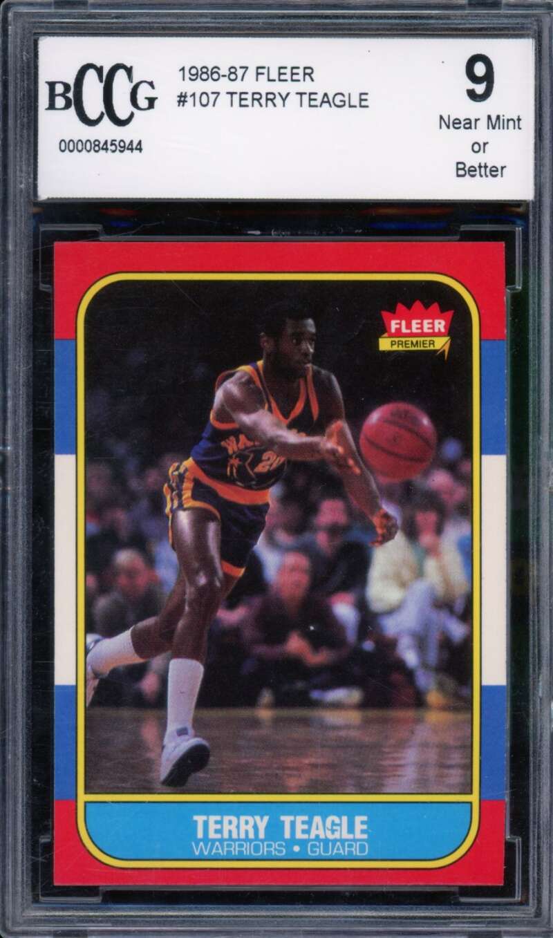 Terry Teagle Card 1986-87 Fleer #107 BGS BCCG 9 Image 1