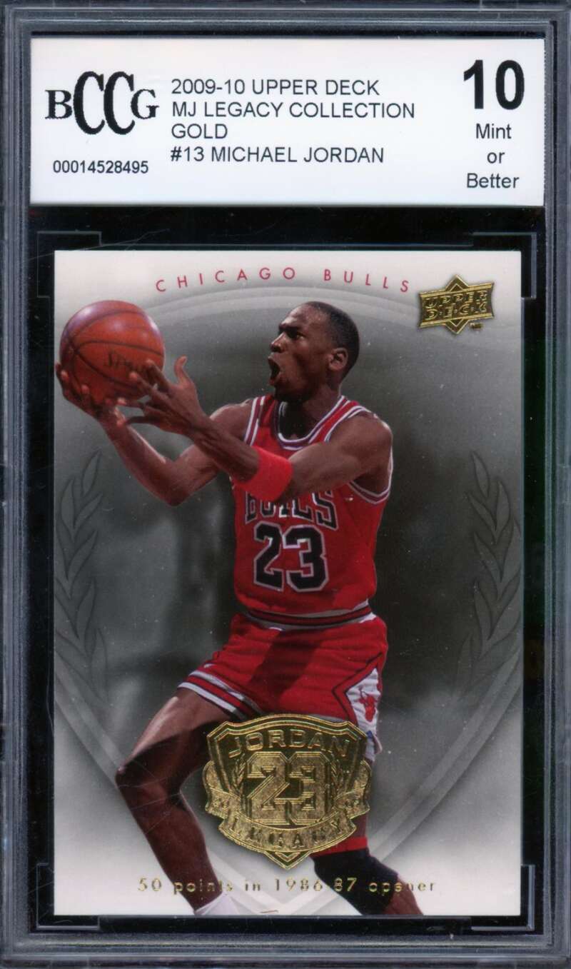 Michael Jordan Card 2009-10 Upper Deck MJ Legacy Collection Gold #13 BGS BCCG 10 Image 1