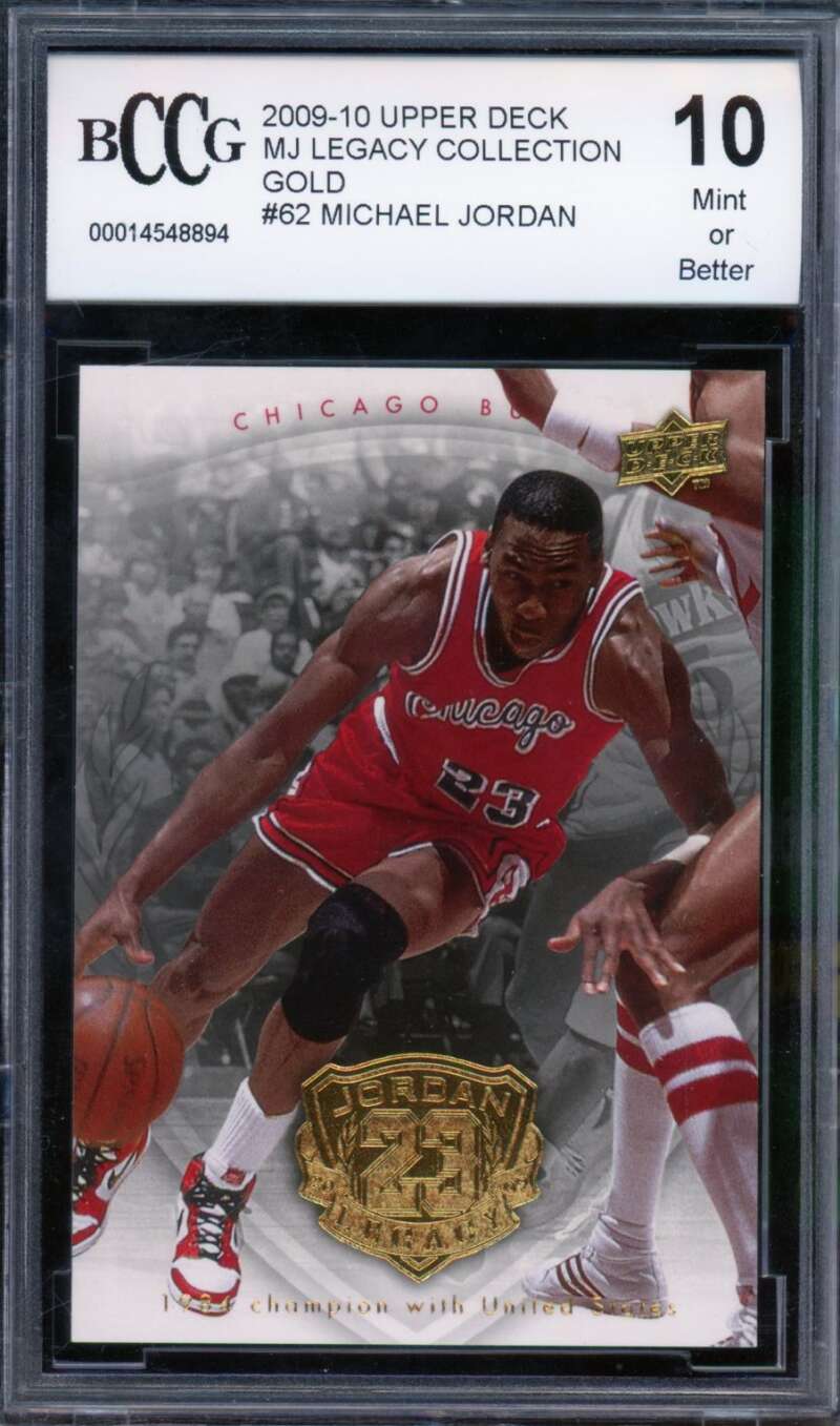 Michael Jordan Card 2009-10 Upper Deck MJ Legacy Collection Gold #62 BGS BCCG 10 Image 1