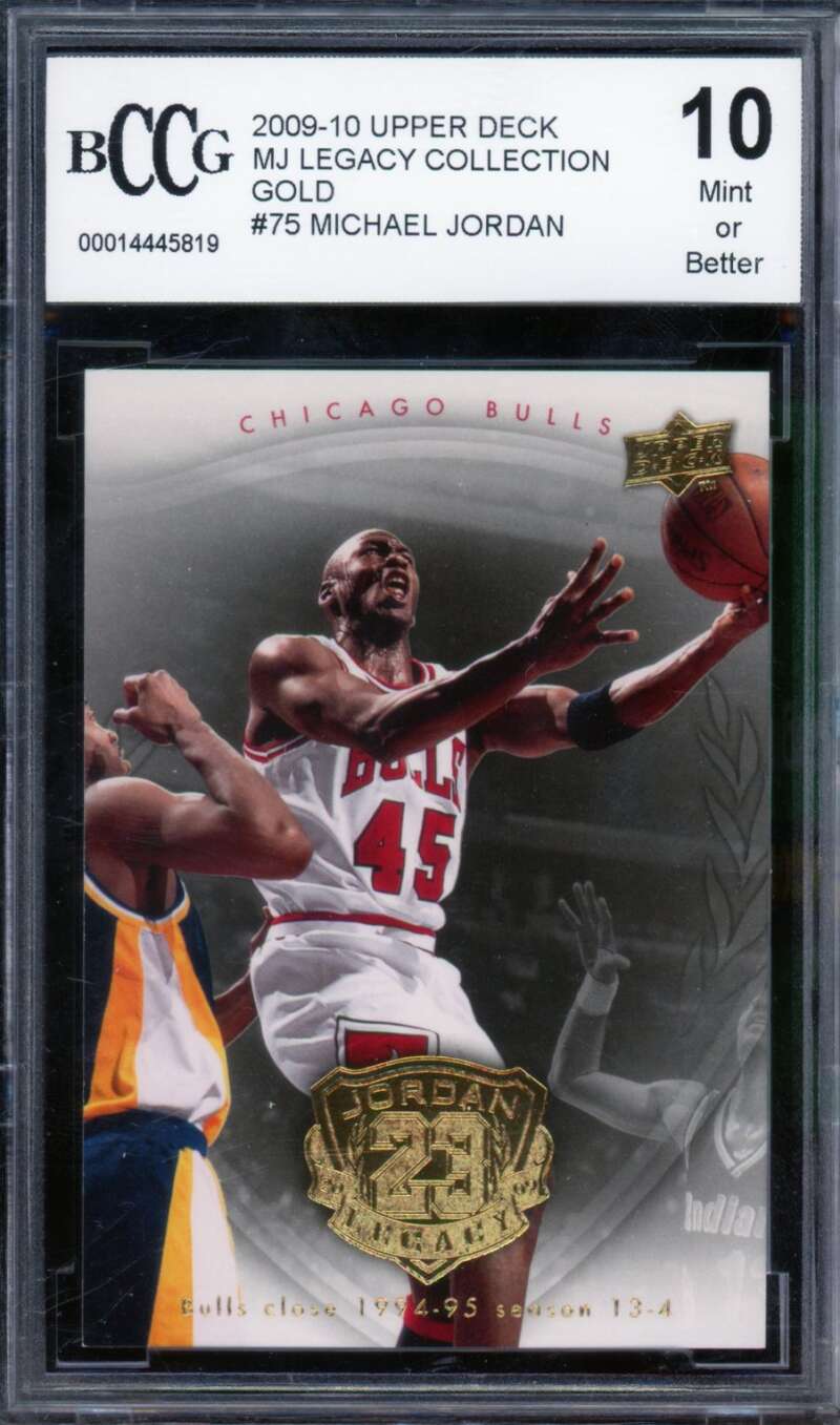 Michael Jordan Card 2009-10 Upper Deck MJ Legacy Collection Gold #75 BGS BCCG 10 Image 1
