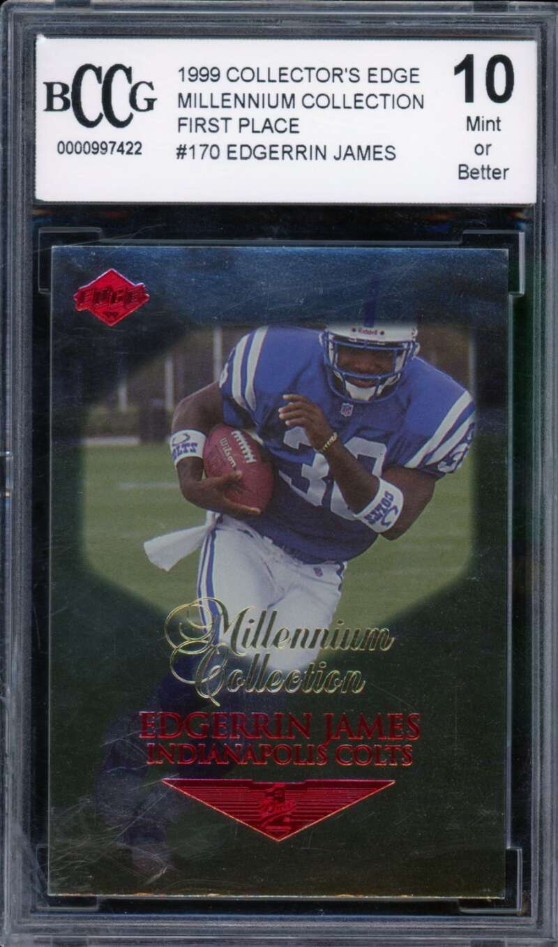 Edgerrin James Rookie 1999 Collector's Edge Mill Collection FP #170 BGS BCCG 10 Image 1