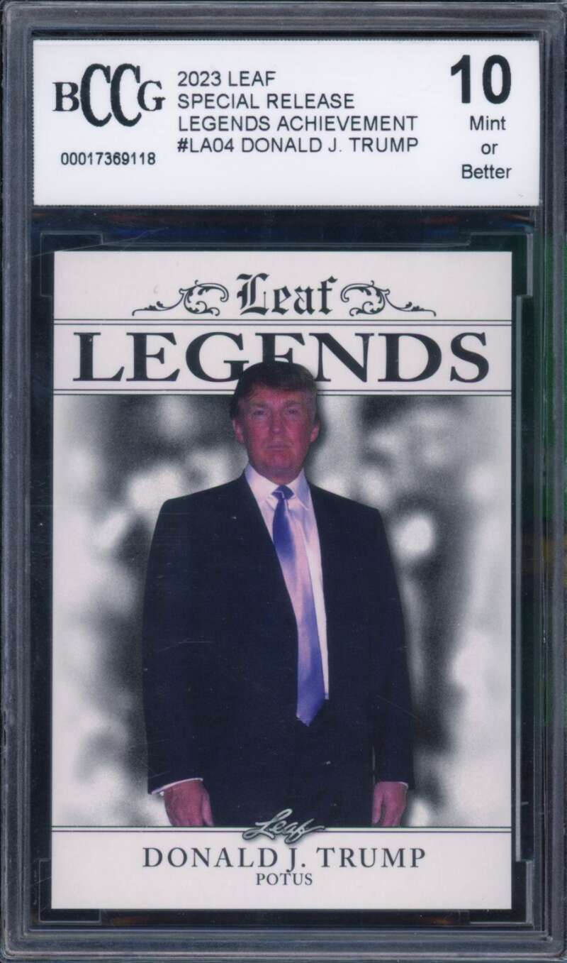 Donald J. Trump Card 2023 Leaf Special Release #La04 BGS BCCG 10 Image 1