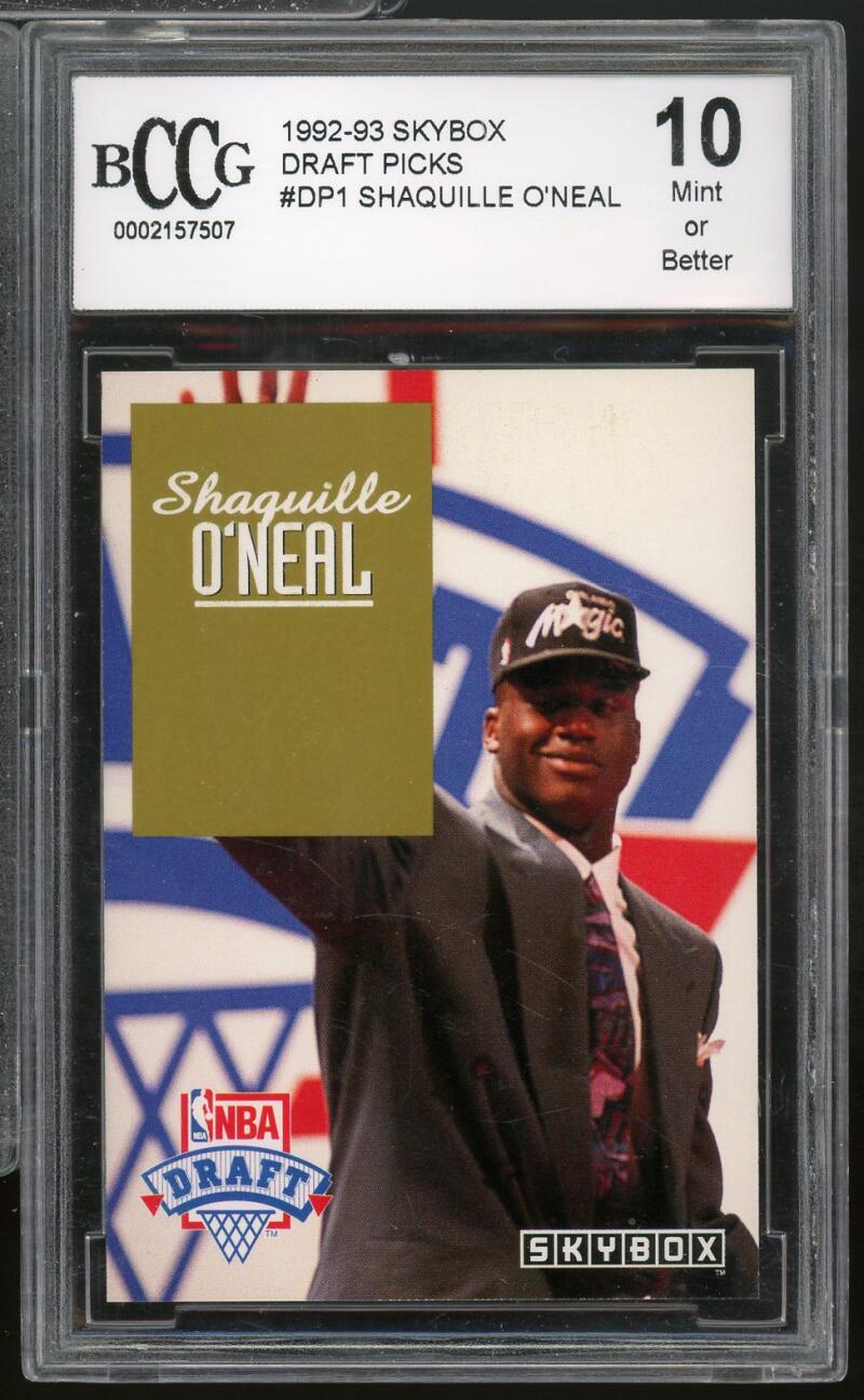 1992-93 SkyBox Draft Picks #DP1 Shaquille O'Neal Rookie Card BGS BCCG 10 Mint+ Image 1
