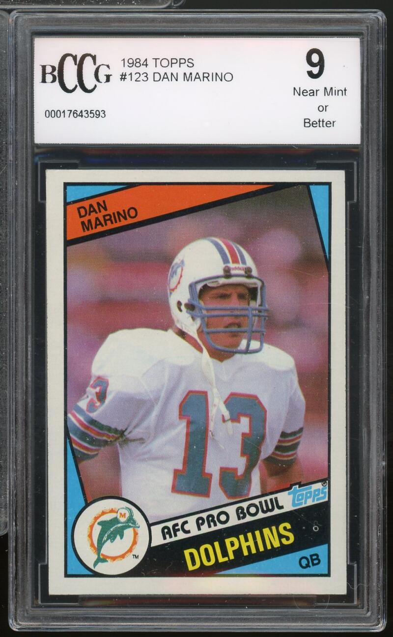1984 Topps #123 Dan Marino Rookie Card BGS BCCG 9 Near Mint+ Image 1