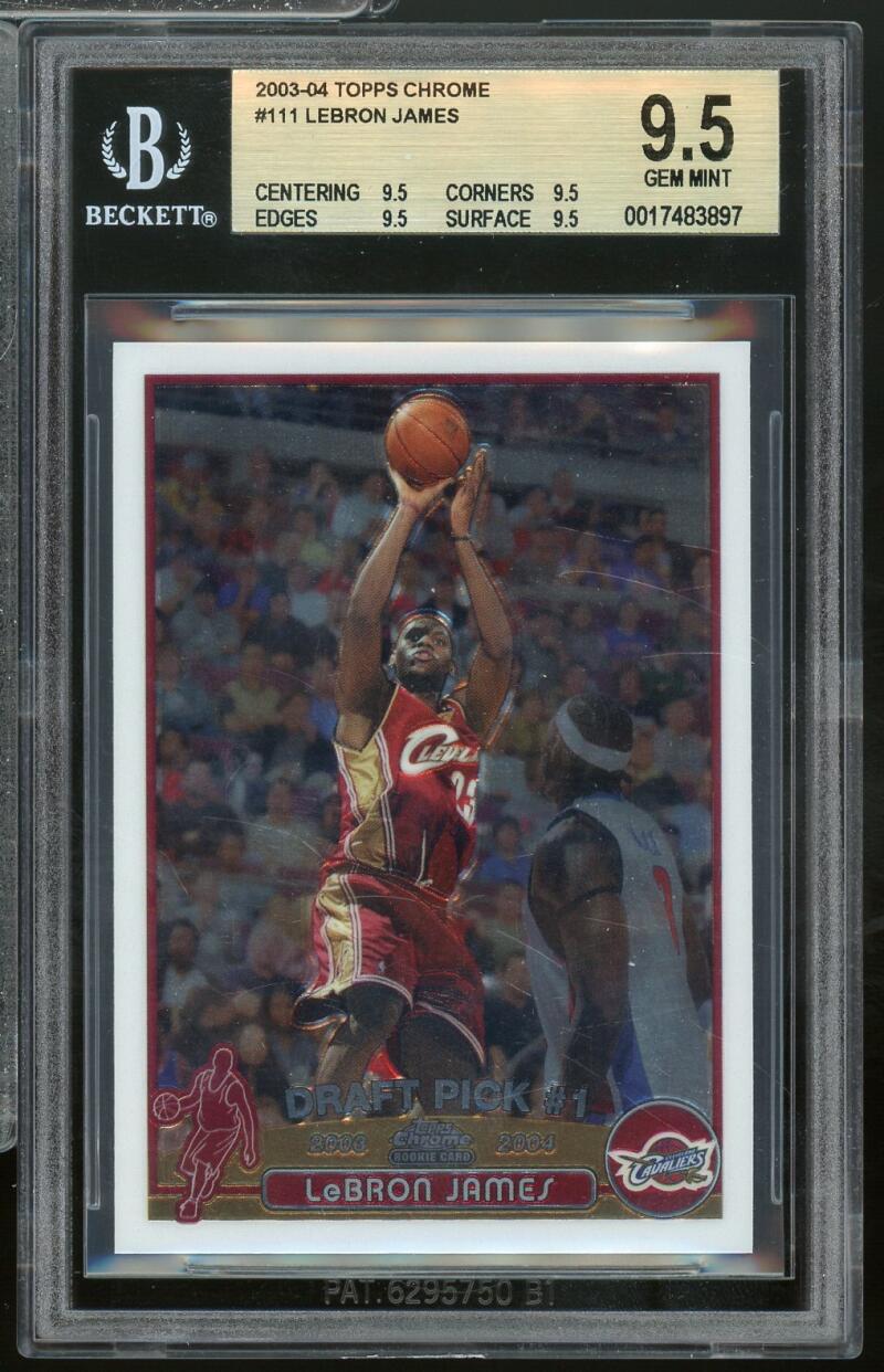 LeBron James Rookie Card 2003-04 Topps Chrome #111 BGS 9.5 Image 1