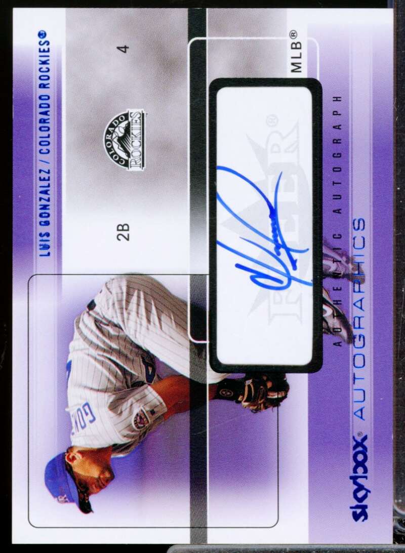 Luis Gonzalez Card 2005 SkyBox Autographics Signatures Blue #LG  Image 1