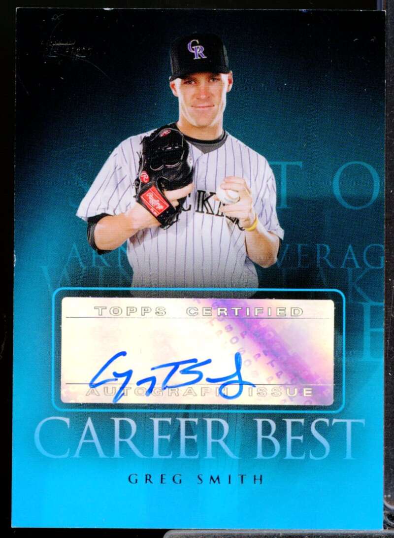Greg Smith Card 2009 Topps Career Best Autographs #GTS  Image 1