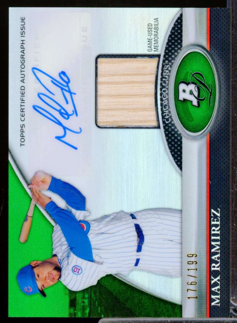 Max Ramirez Card 2011 Bowman Platinum Relic Autograph Green Refractors #MR  Image 1