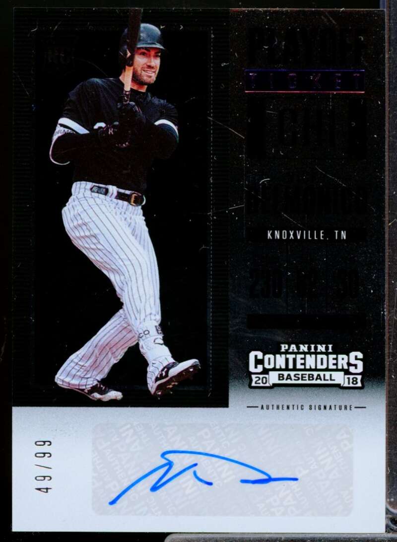 Nicky Delmonico /99 2018 Panini Contenders Playoff Ticket Rookie Autographs #8  Image 1