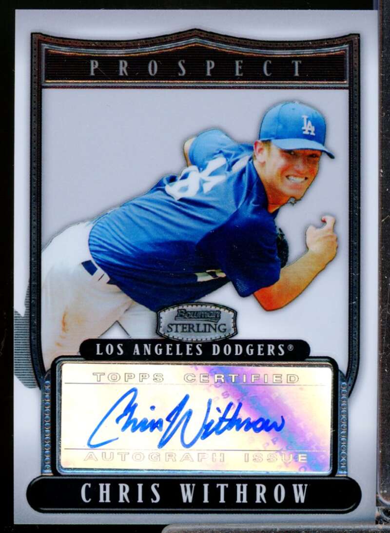 Chris Withrow Card 2007 Bowman Sterling Prospects Autograph #CW  Image 1
