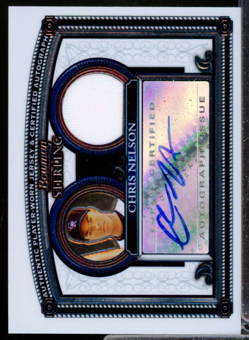 Chris Nelson Card 2005 Bowman Sterling Jersey Autograph #CN  Image 1